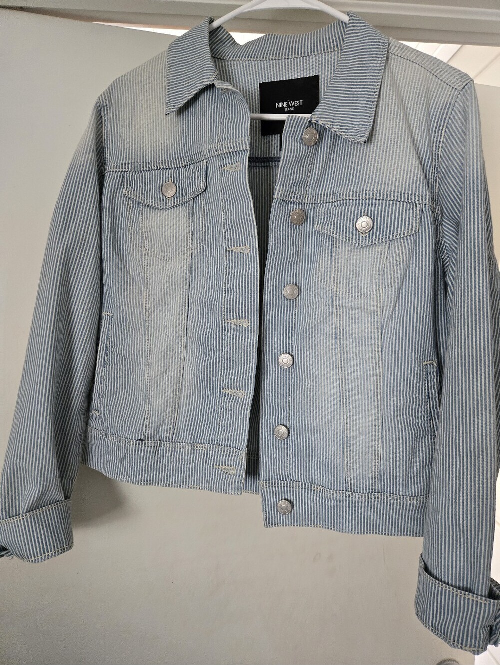 Nine West Striped Denim Jacket